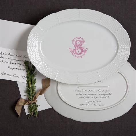 Handwritten Weave Oval Platter Personalized Wedding Ts Monograms