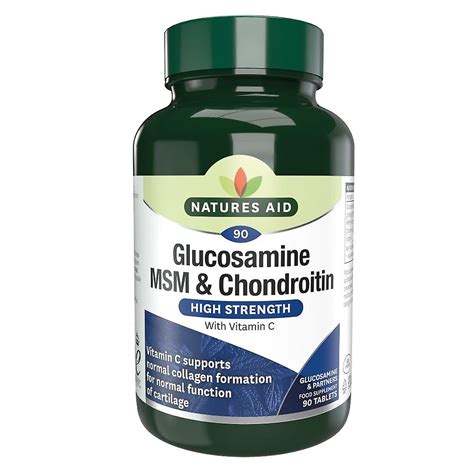 Natures Aid Glucosamin 500mg Msm 500mg Chondroitin 100mg Mit Vit C