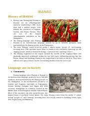 Ibanag Language.docx - IBANAG History of IBANAG Ibanag also Ybanag and ...