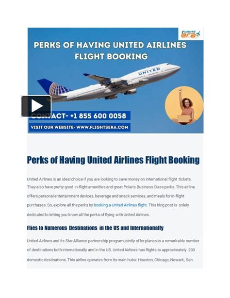 Ppt Flights Era Perks Of Having United Airlines Flight Booking