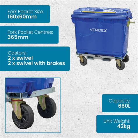 660l Wheelie Bin With Rotator Base Verdex Equipment