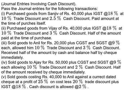 Journalise The Following Transactions I Paid Rs In Cash A