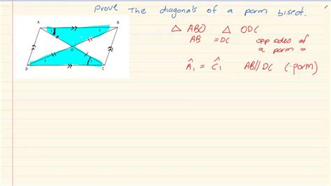 Grade 10 Euclidean Geometry Parallelogram Theorem Diagonals Of A