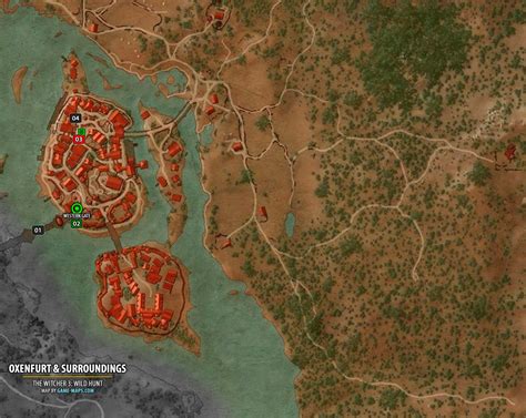 Oxenfurt And Surroundings Map The Witcher 3 Game