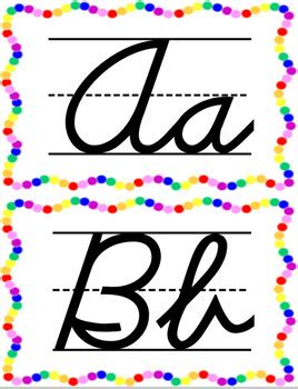 Cursive Alphabet Rainbow Theme By Becker Besties TPT