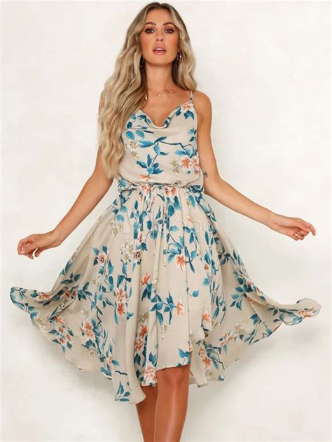 Robe Trap Ze D T Imprim Floral Et Robe Mi Longue Pour Femme