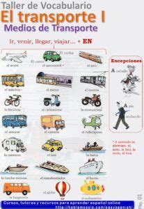 Transports In Spanish Medios De Transporte Spanish Vocabulary A