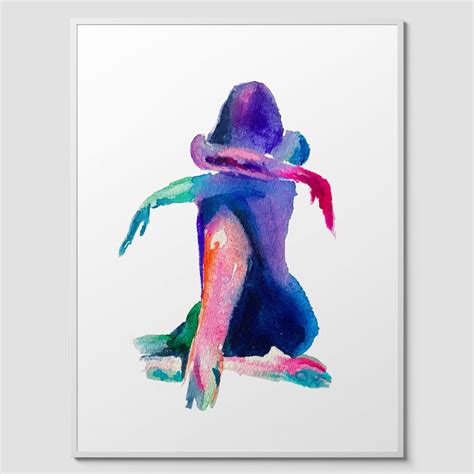 Watercolor Nude Etsy