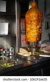 Traditional Arabic Street Food Shawarma Chicken Stock Photo