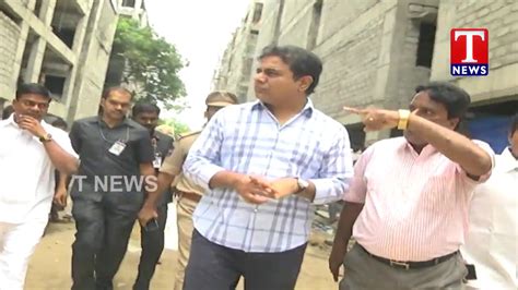 Minister KTR Inspects Double Bedroom Houses Works At Jiyaguda T News