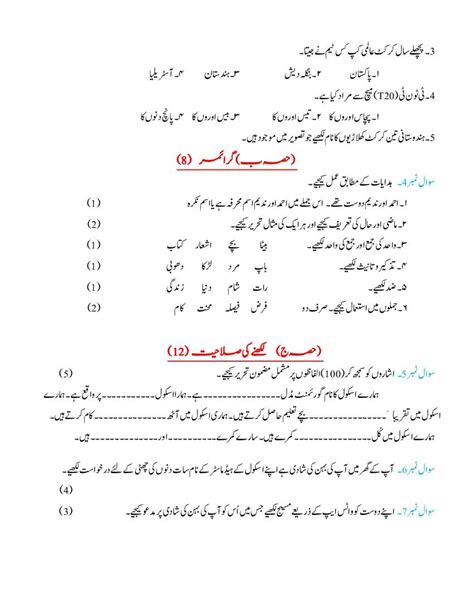 Jkbose Th Urdu Model Paper Pdf