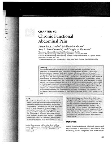 (PDF) Chronic functional abdominal pain (CFAP)