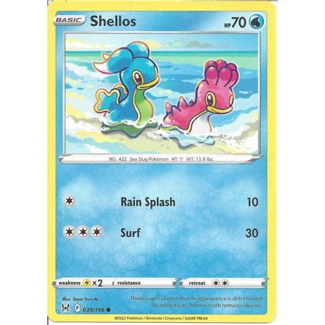 Pokemon Trading Card Game Shellos Common Card Swsh Lost