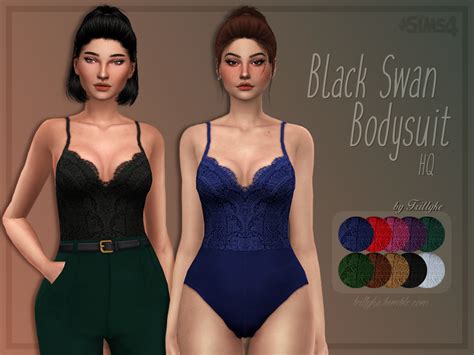 The Sims Resource Trillyke Black Swan Bodysuit