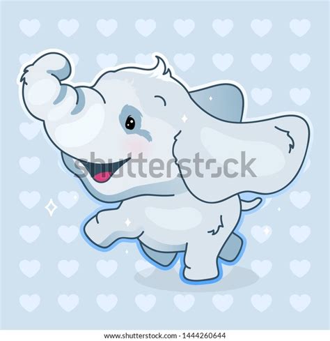 Cute Baby Elephant Kawaii Cartoon Vector Stock Vector Royalty Free