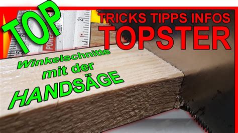 TOPSTER TOOLS Perfekte Winkelschnitte mit der Handsäge YouTube