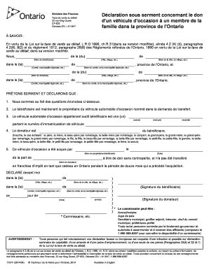 Fillable Online Forms Ssb Gov On Dclaration Sous Serment Concernant Le