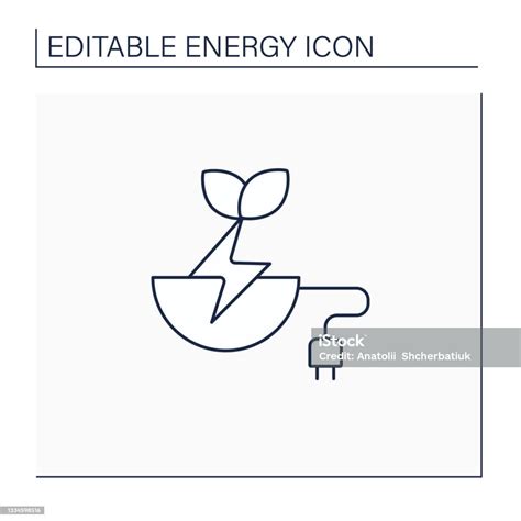 Biomass Energy Line Icon Stock Illustration Download Image Now Art