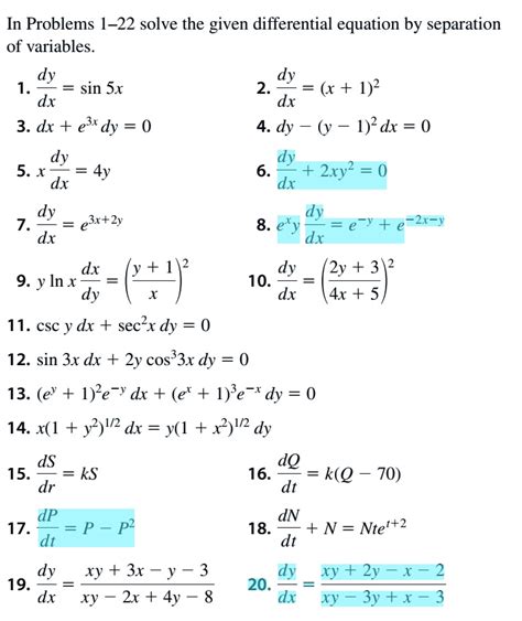 Solved In Problems Solve The Given Differential Equations By