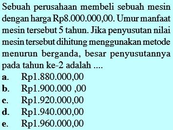 Contoh Soal Metode Saldo Menurun Beserta Jawabannya Penyusutan Asset