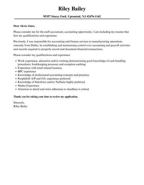 Accounting Cover Letter Template