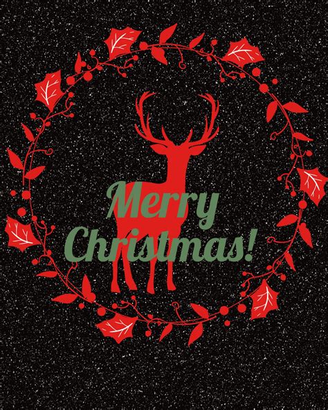 Merry Christmas Reindeer Card Free Stock Photo - Public Domain Pictures