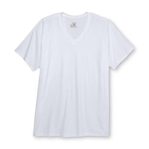 Hanes Mens V Neck T Shirt White 5 Pack