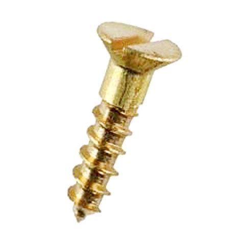 Small Counter Sunk Slotted Brass Screws 2 X 6mm 1 4