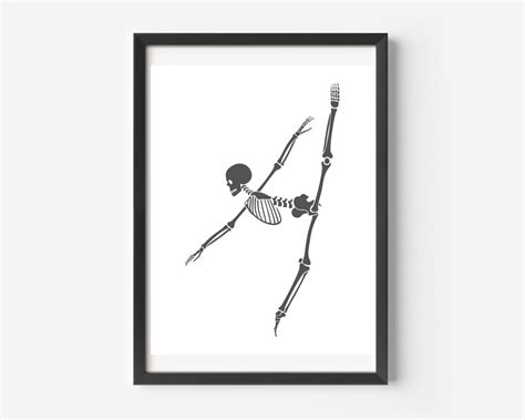 Skeleton In Splits Print Printable Wall Art Digital Etsy