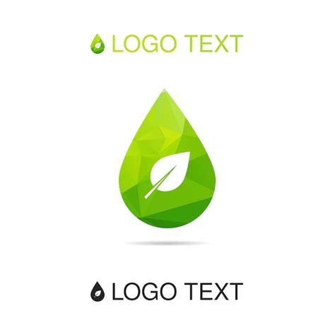 Ecología agua logo o icono con hoja símbolo de la naturaleza signo de