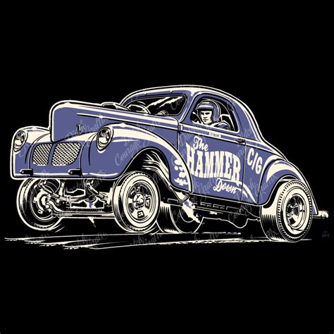 1940 Gasser Drag Racer Digital Vector File Pms Colors Etsy