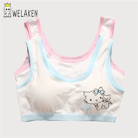 Buy Cartoon Cat Pattern Girls Training Bras Hello