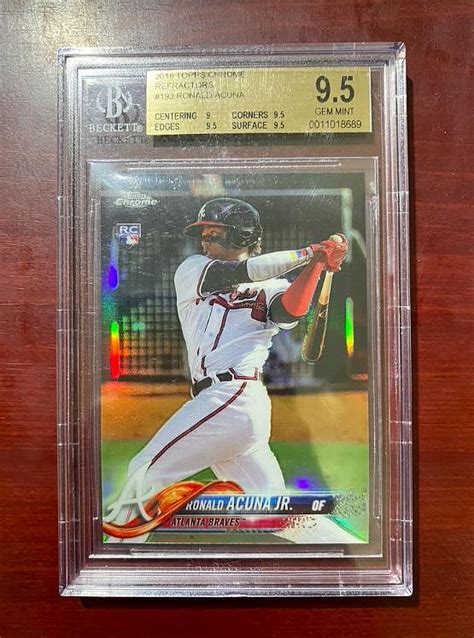 Topps Chrome Ronald Acuna Jr Refractor Rc Bgs Yahoo