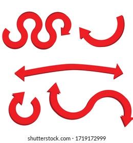 Red Curved Arrow Vector Design Stock Vector (Royalty Free) 1719172999 ...