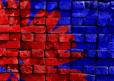 Red and blue cinder blocks HD wallpaper | Wallpaper Flare