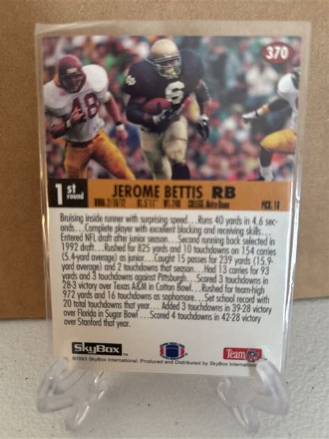 Skybox Impact Jerome Bettis Rc Rookie Notre Dame Steelers Ebay