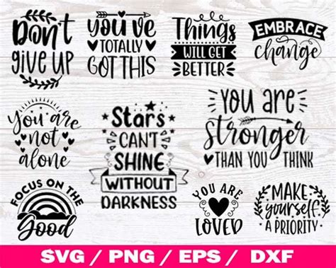 Mental Health Svg Svg Files Inspirational Svg Bundle Strong Etsy