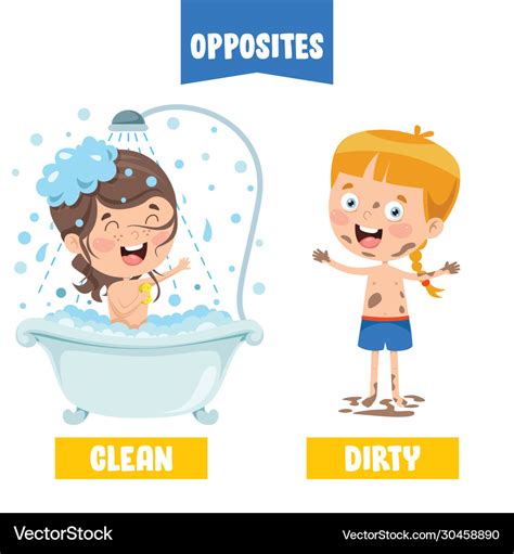 Clean and dirty Royalty Free Vector Image - VectorStock