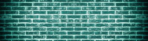 Green Rustic Brick Wall Texture Background Banner Panorama Colorful