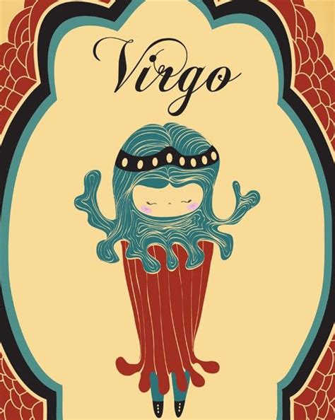 Virgo Zodiac Illustration Wall Decor Horoscope Print Art Etsy Constellation Wall Art Virgo