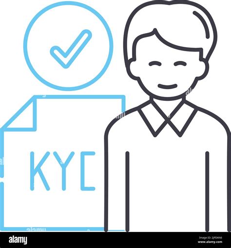 Kyc Know Your Customer Line Icon Outline Symbol Vector Illustration