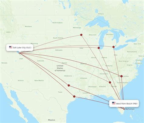 All Flight Routes From West Palm Beach To Salt Lake City Pbi To Slc