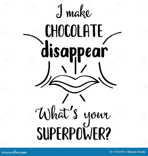 Funny Hand Drawn Quote about Chocolate Stock Vector - Illustration of ...