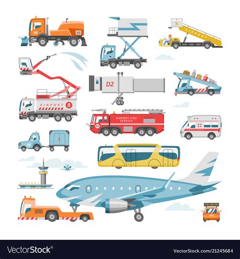 Airport Vehicle Aviation Transport Royalty Free Vector Image