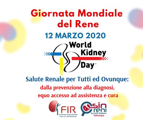 Giornata Mondiale Del Rene Fondazione Italiana Del Rene