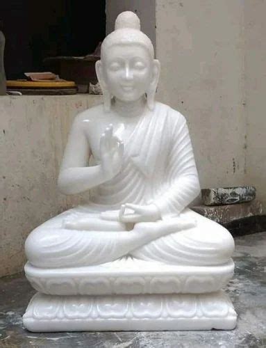 Jaipurcrafts White Marble Buddha Statue Sizedimension 12 Inches At