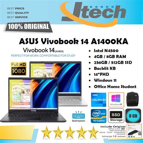 Jual Asus Vivobook A Ka Intel N Gb Gb Gb Ssd