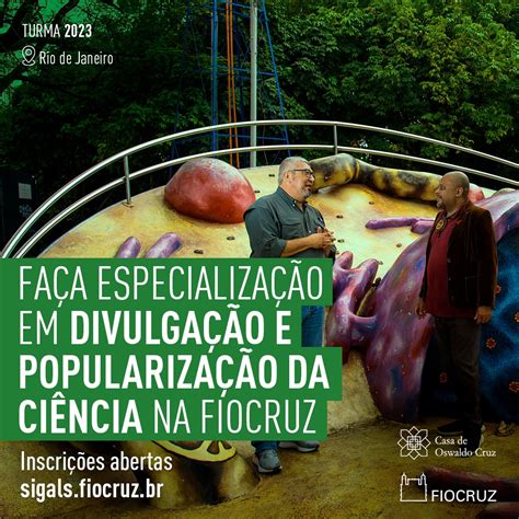 Inscrições Abertas Para Especialização Em Divulgação E Popularização Da