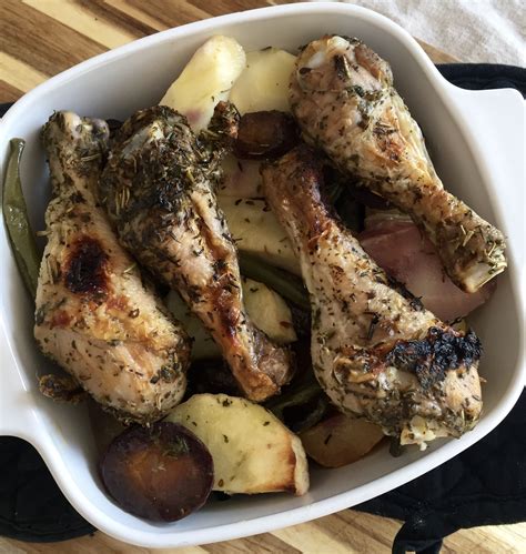 Oven Roasted Herbed Drumsticks And Veggies Aiplow Fodmapnightshade Free