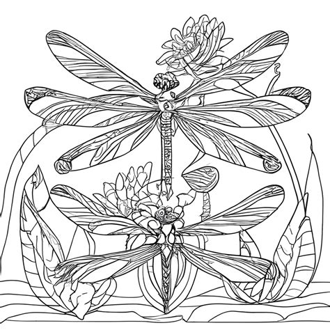 Creative Haven Entangled Dragonflies Coloring Page · Creative Fabrica